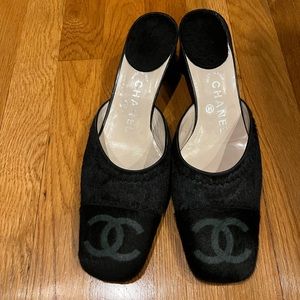Black Chanel Mules